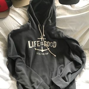 Life is Good Womens Sweatshirt Grey L